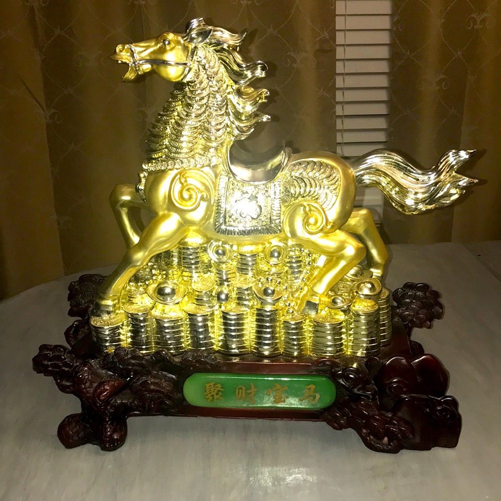 LARGE HEAVY FENG SHUI MONEY HORSE